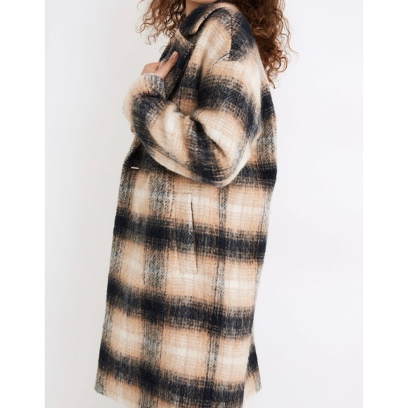 Madewell Courton Cocoon Coat in Plaid,size S - Picture 2 of 15